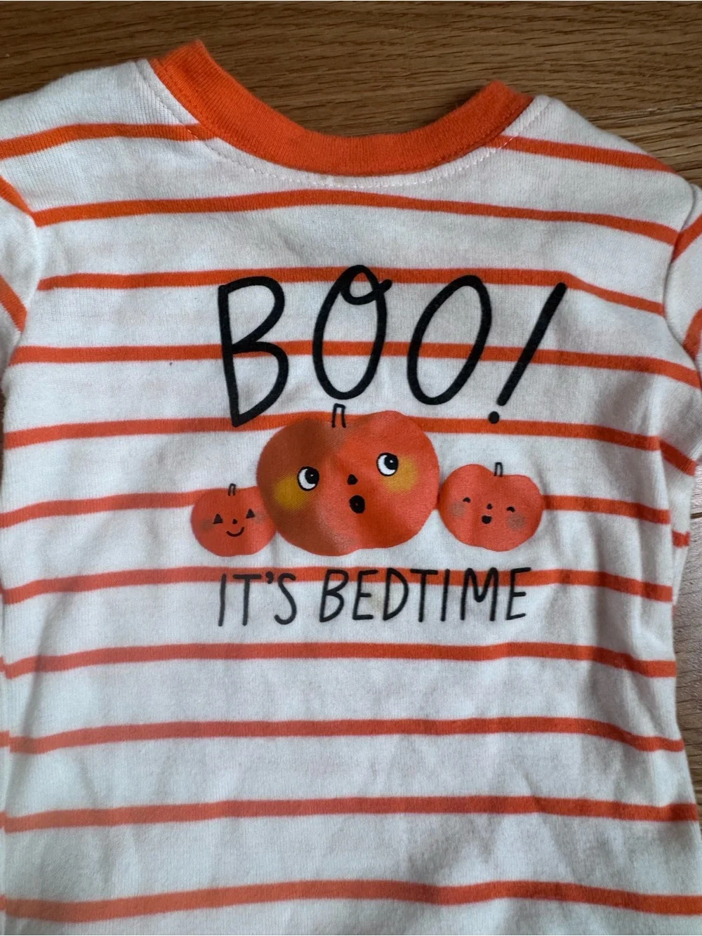 Carter's Orange & White Striped 'Boo! It's Bedtime' Pajama Set